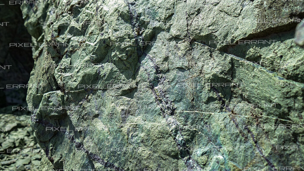 Les marques de barres à mines sont nettement gravées dans la roche